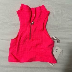 Hot pink zip up crop top!
